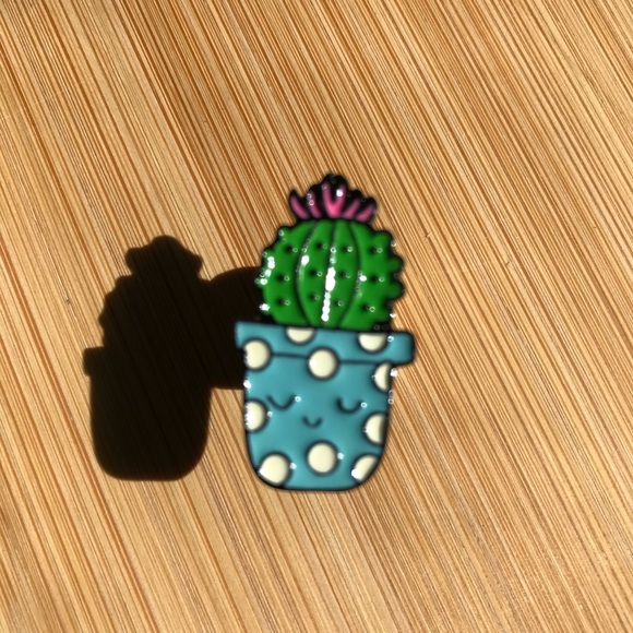 Zen Cactus Enamel Pin NWOT - Picture 3 of 5